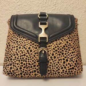 Ann Taylor Genuine Leather Cheetah Print Crossbody